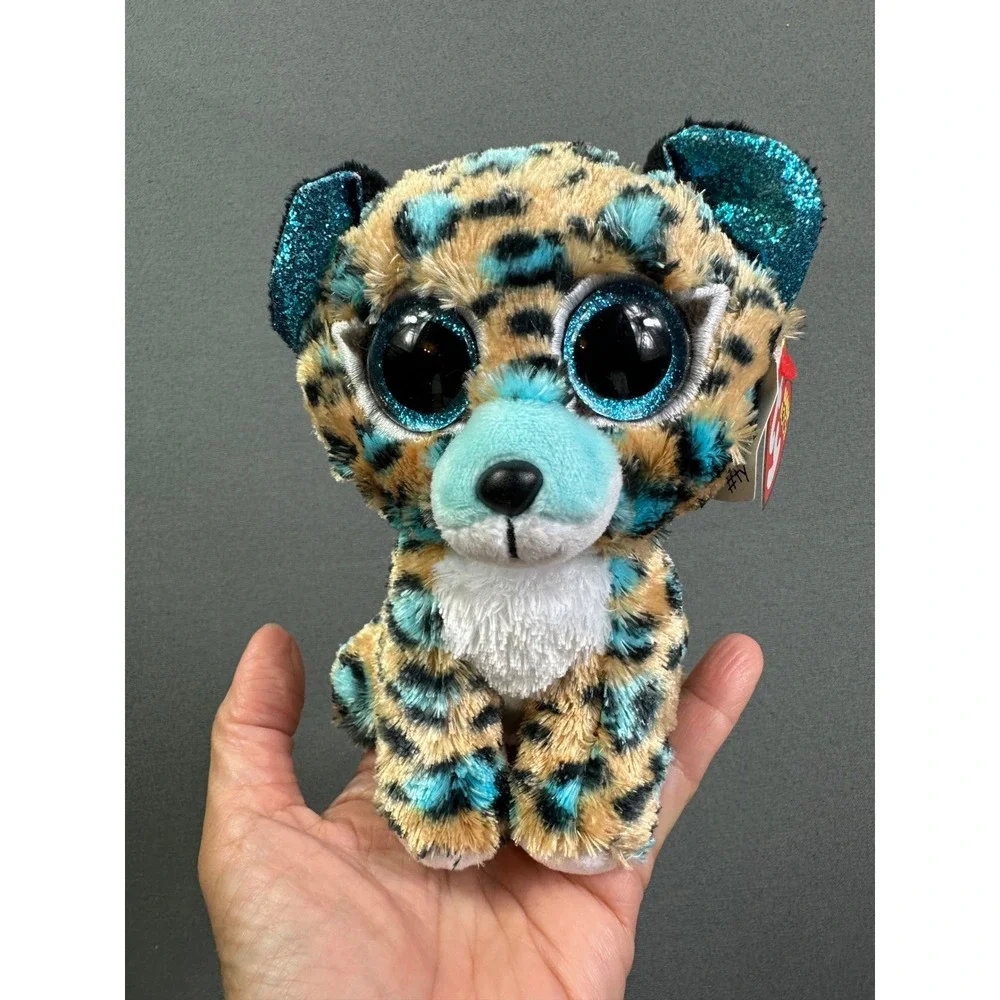 Ty Beanie Boos Leona Leopard Blue Spotted Plush Glitter Eyes 6 Inch Collectible‎
